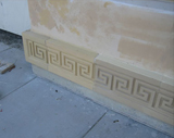 Hand shaping and sanding of repaired area creates the original detail